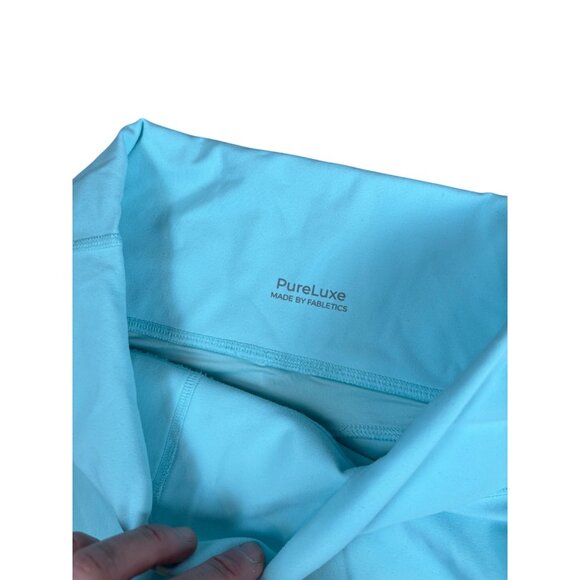 Fabletics PureLuxe High-Waisted Light Blue Athletic Shorts For Women small 3" in - Picture 2 of 9